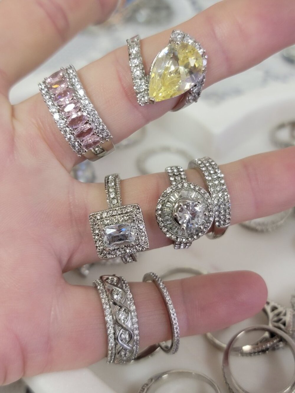 925 Silver Plated Rings - Bundle of 53 - Picture 8 of 13
